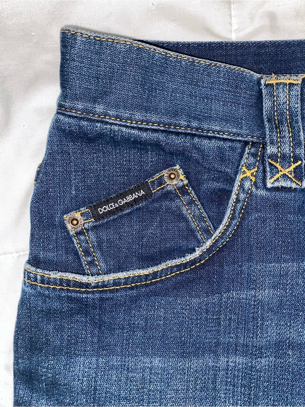 Dolce & Gabbana Indigo Denim A-Line Skirt